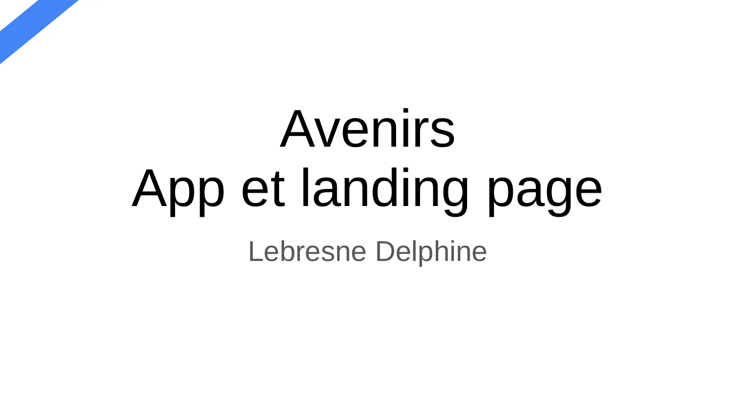 Couverture : application et landing page Avenirs